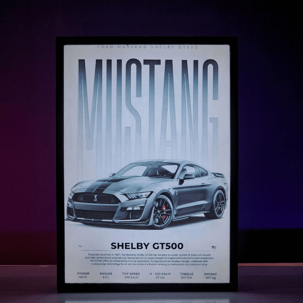 Mustang Shelby Poster backlit
