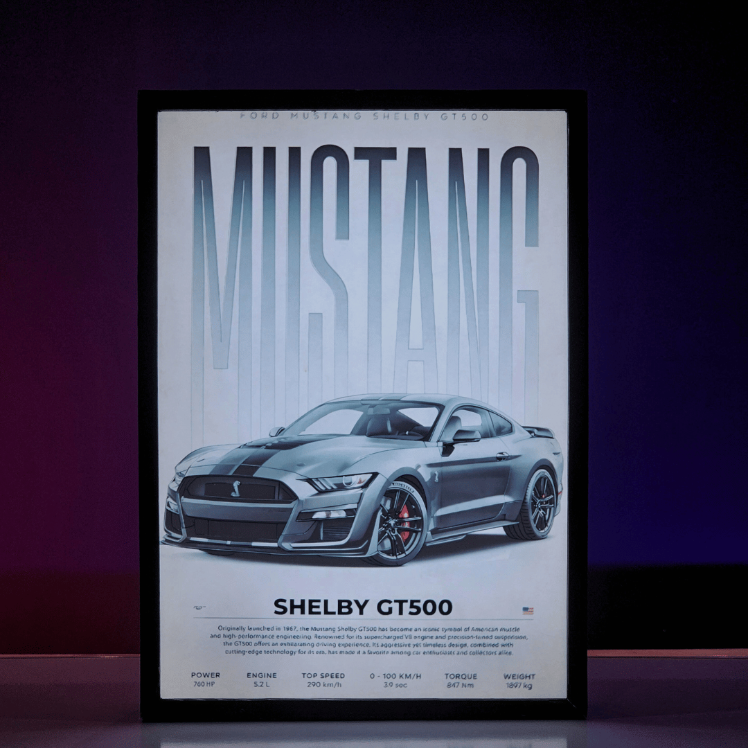 Mustang Shelby Poster backlit