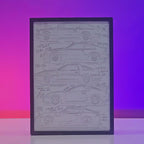 Toyota Generation Backlit Frame – Cars LED Wall Art Pakistan