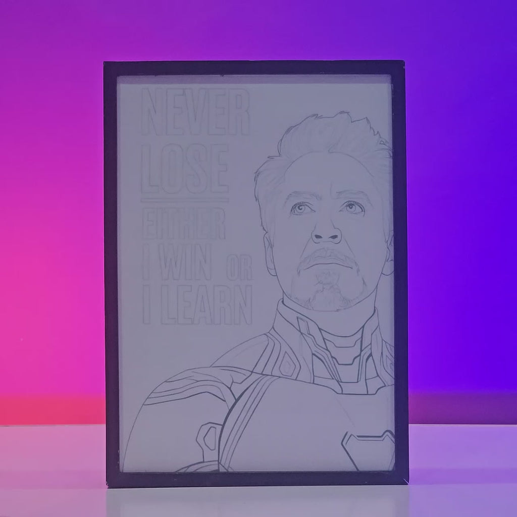 Iron Man Motivational Backlit Frame