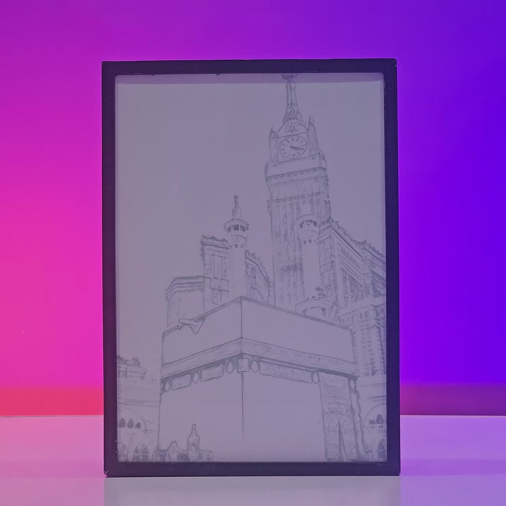 Holy Kaaba Backlit Frame — Premium Islamic Wall Decor Pakistan