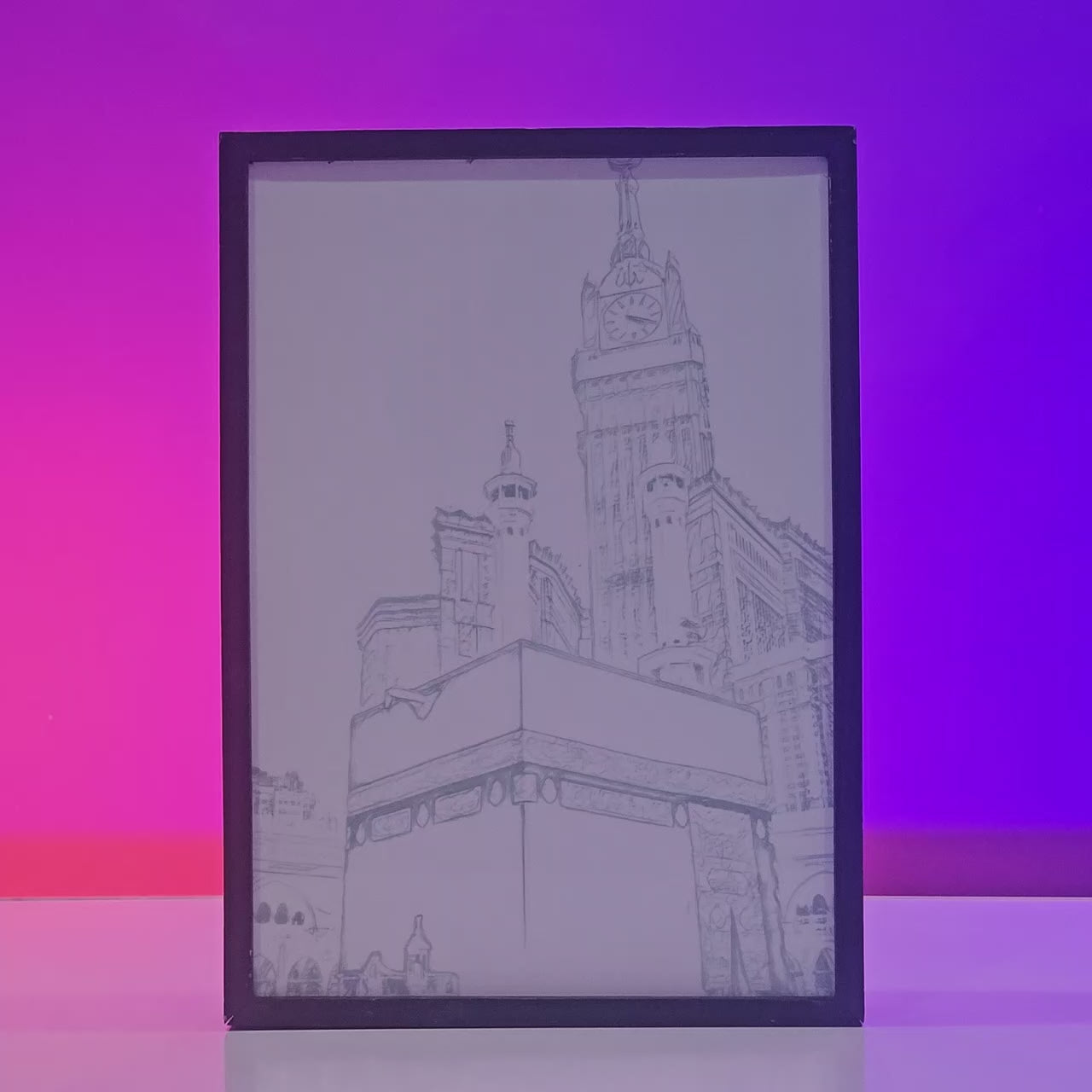 Holy Kaaba Backlit Frame — Premium Islamic Wall Decor Pakistan