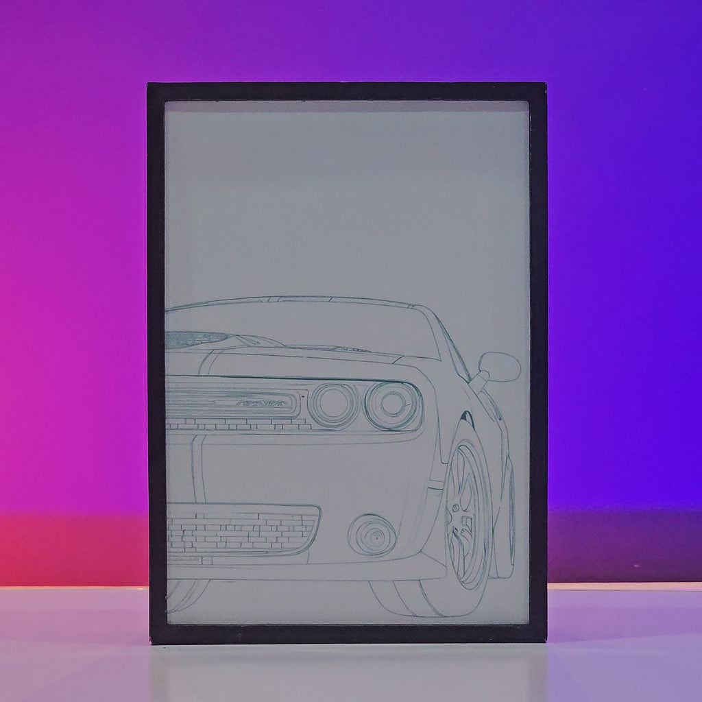 Dodge Challenger Poster backlit