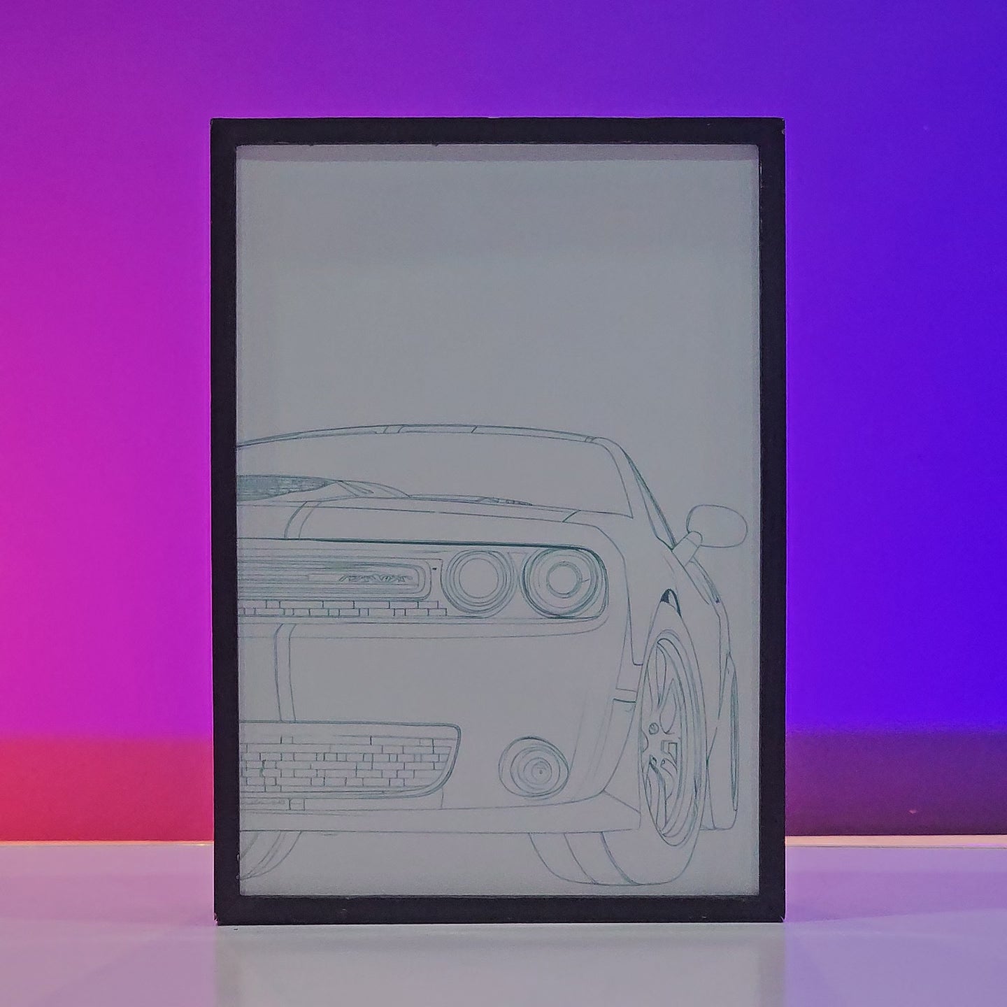 Dodge Challenger Poster backlit