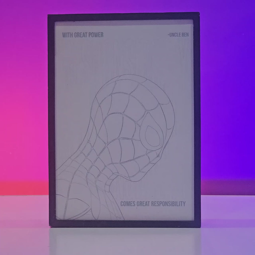 Spider-Man Backlit Frame — Marvel LED Wall Art Pakistan