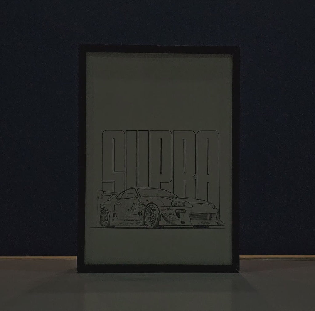 Toyota Supra A80 Backlit Frame – LED Car Wall Art
