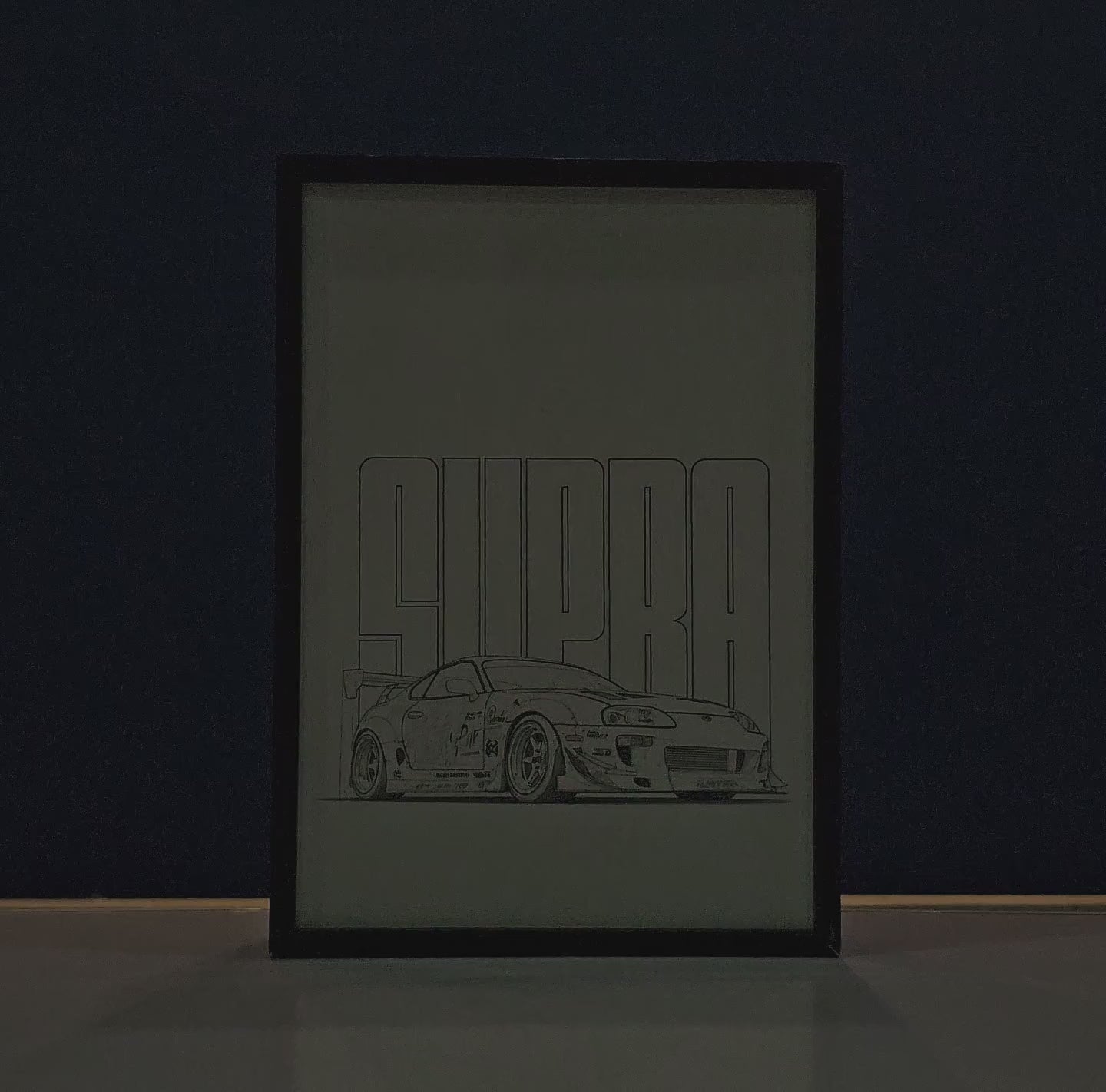 Toyota Supra A80 Backlit Frame – LED Car Wall Art