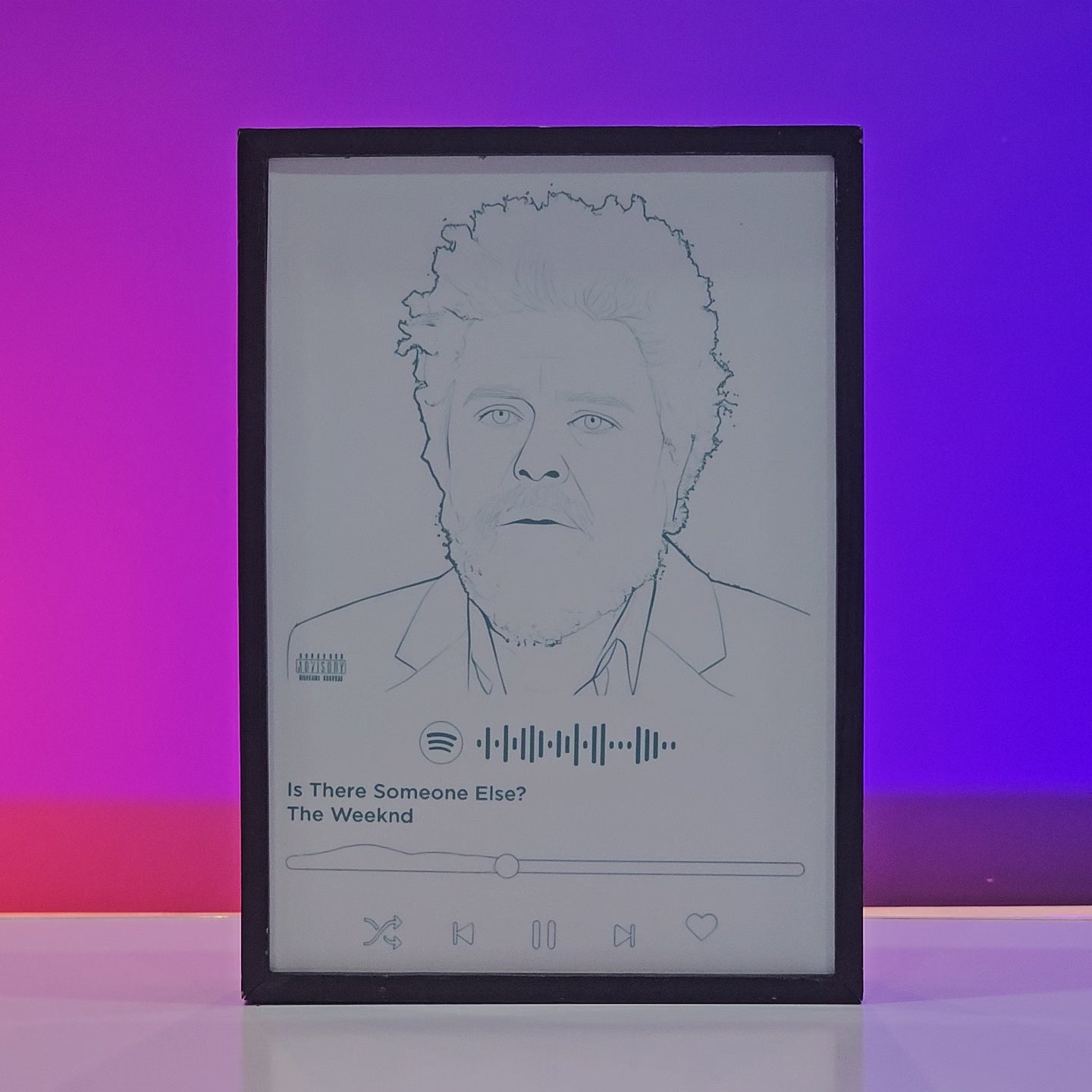 The Weeknd Album poster backlit