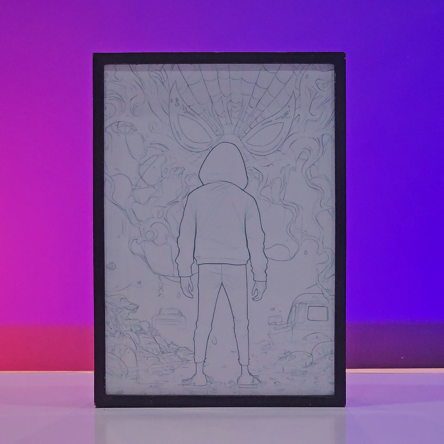 Morales SpiderMan Poster backlit