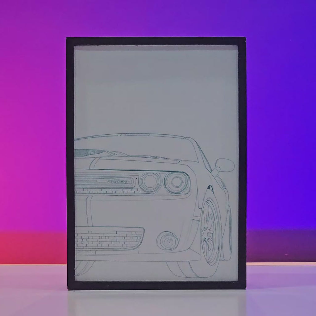 Dodge Challenger Poster Backlit