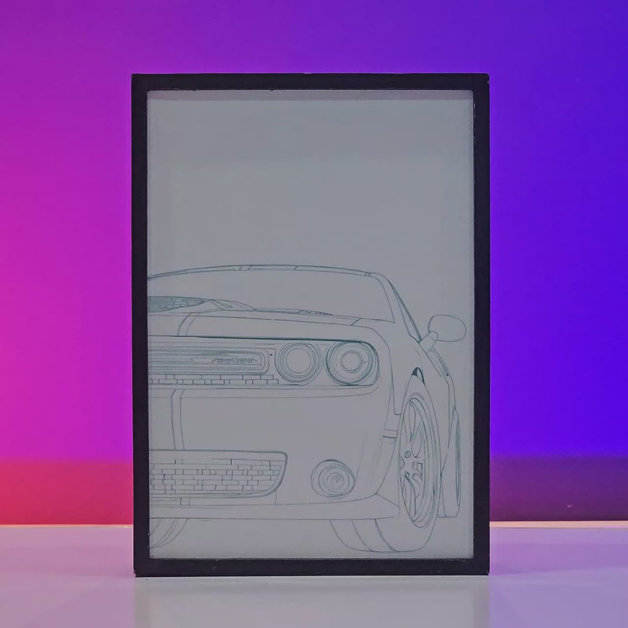 Dodge Challenger Poster Backlit – Car LED Light Frame Pakistan