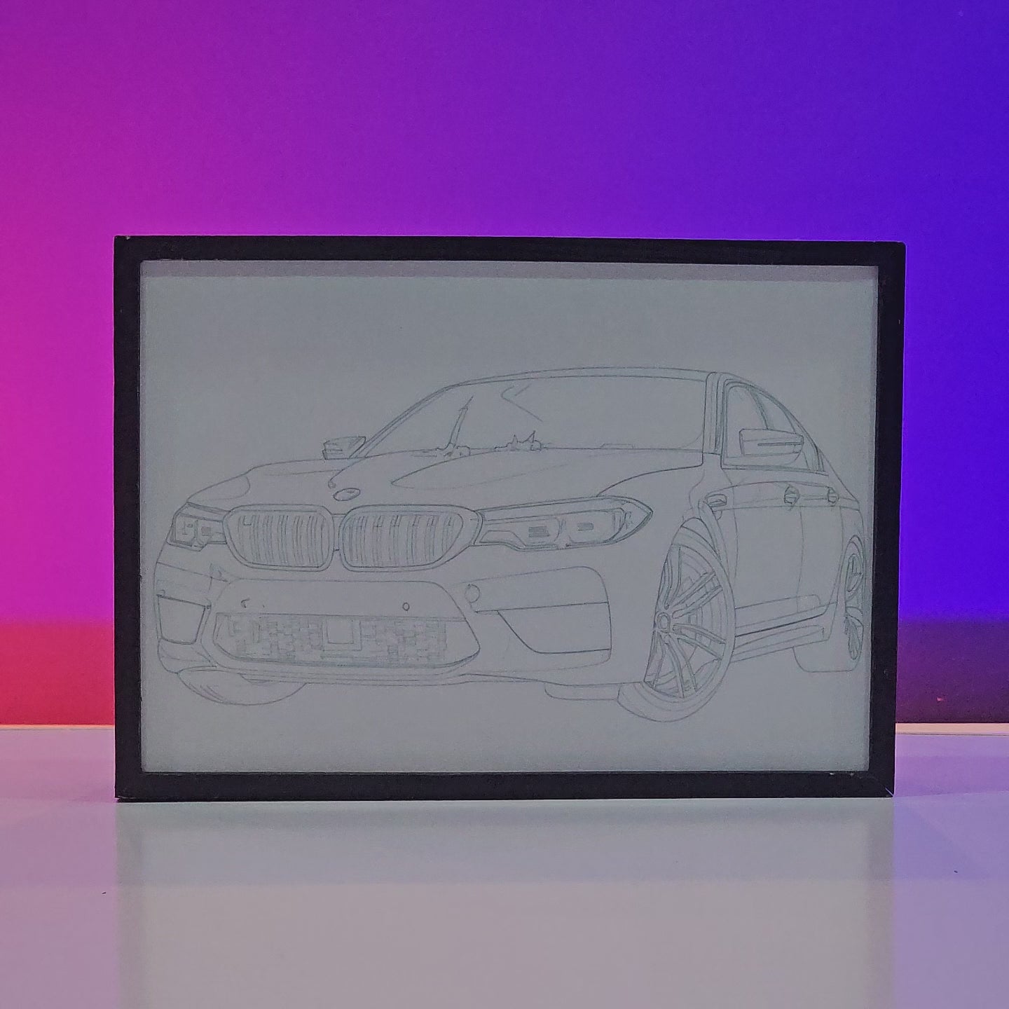 BMW Poster Backlit Frame – Premium Car LED Wall Art | Pakistan