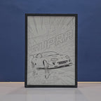 Toyota Supra Mk4 A80 Backlit Frame – LED Car Wall Art
