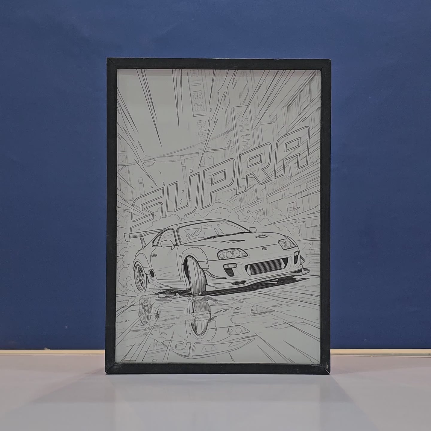 Toyota Supra Mk4 A80 Backlit Frame – LED Car Wall Art