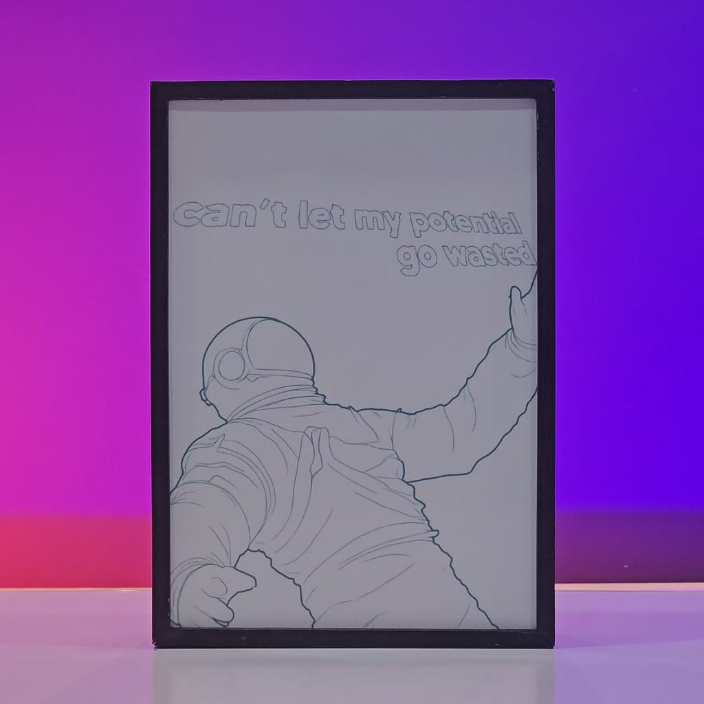 Motivational Space Poster Backlit Frame – LED Galaxy Wall Art Pakistan