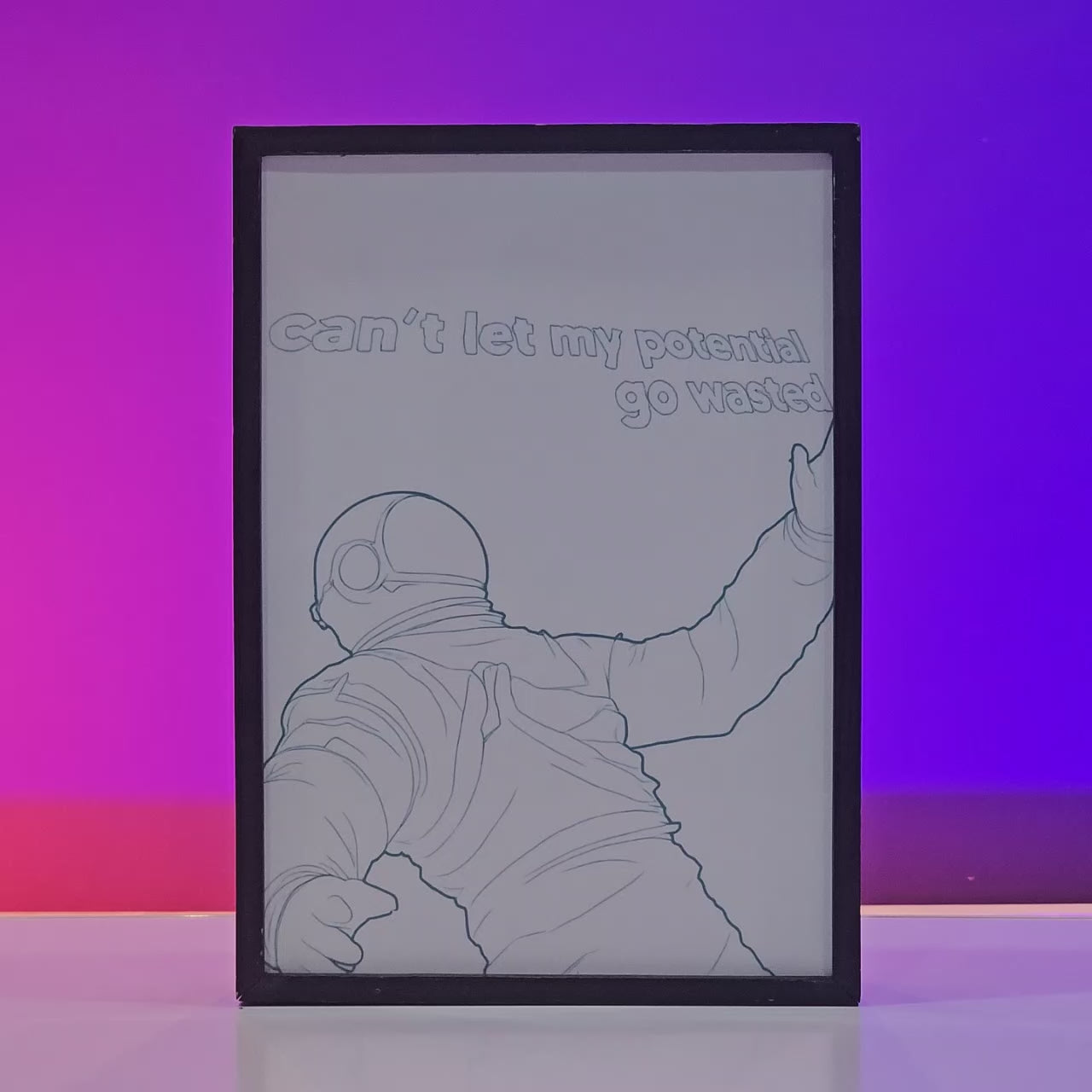 Motivational Space Poster Backlit Frame – LED Galaxy Wall Art Pakistan