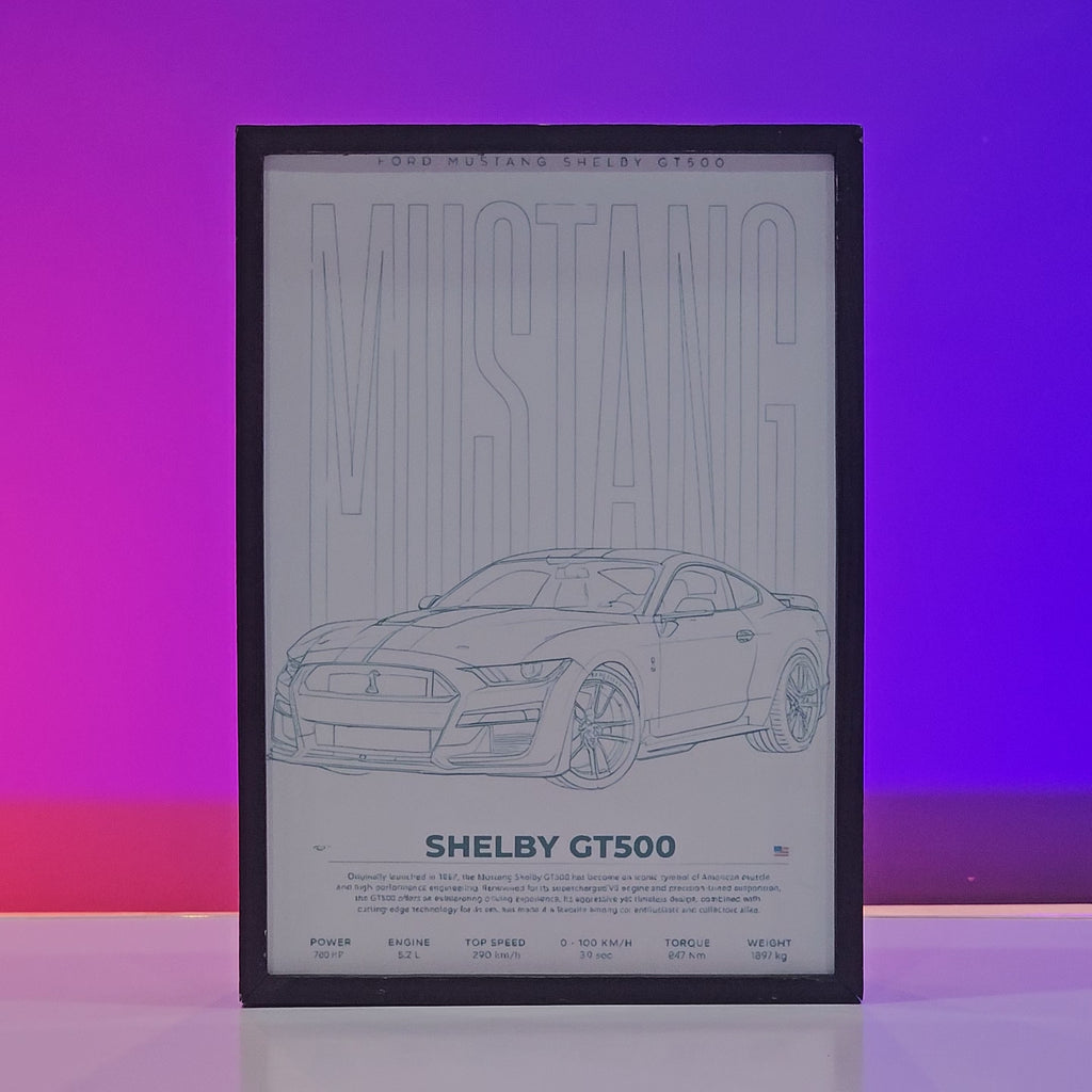 Mustang Shelby Poster backlit