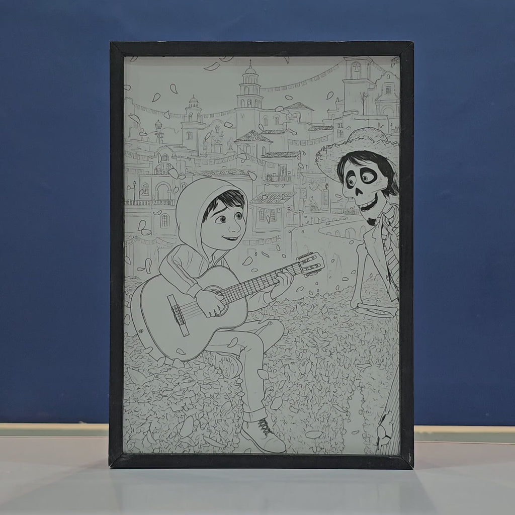 Disney Coco Miguel Backlit Frame – LED Movie Wall Art