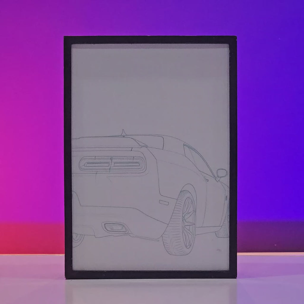 Red Muscle Car Backlit Frame – Trending LED Wall Art Pakistan