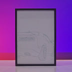 Red Muscle Car Backlit Frame – Trending LED Wall Art Pakistan