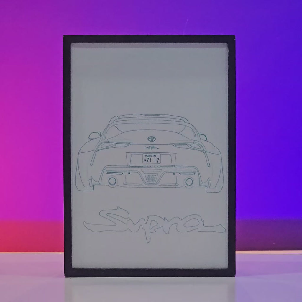 Supra Poster Backlit Frame – LED Car Wall Art