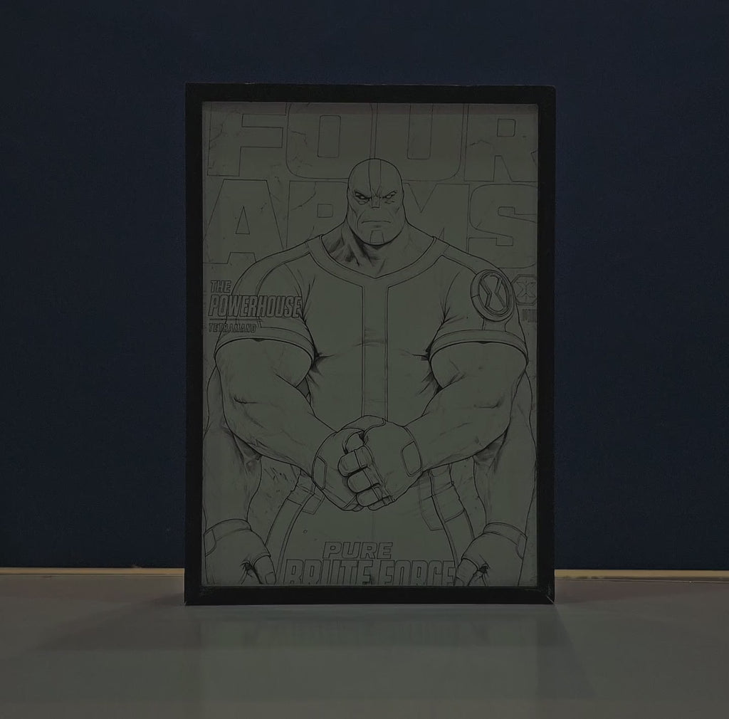 Four Arms Powerhouse Backlit Frame – LED Anime Wall Art