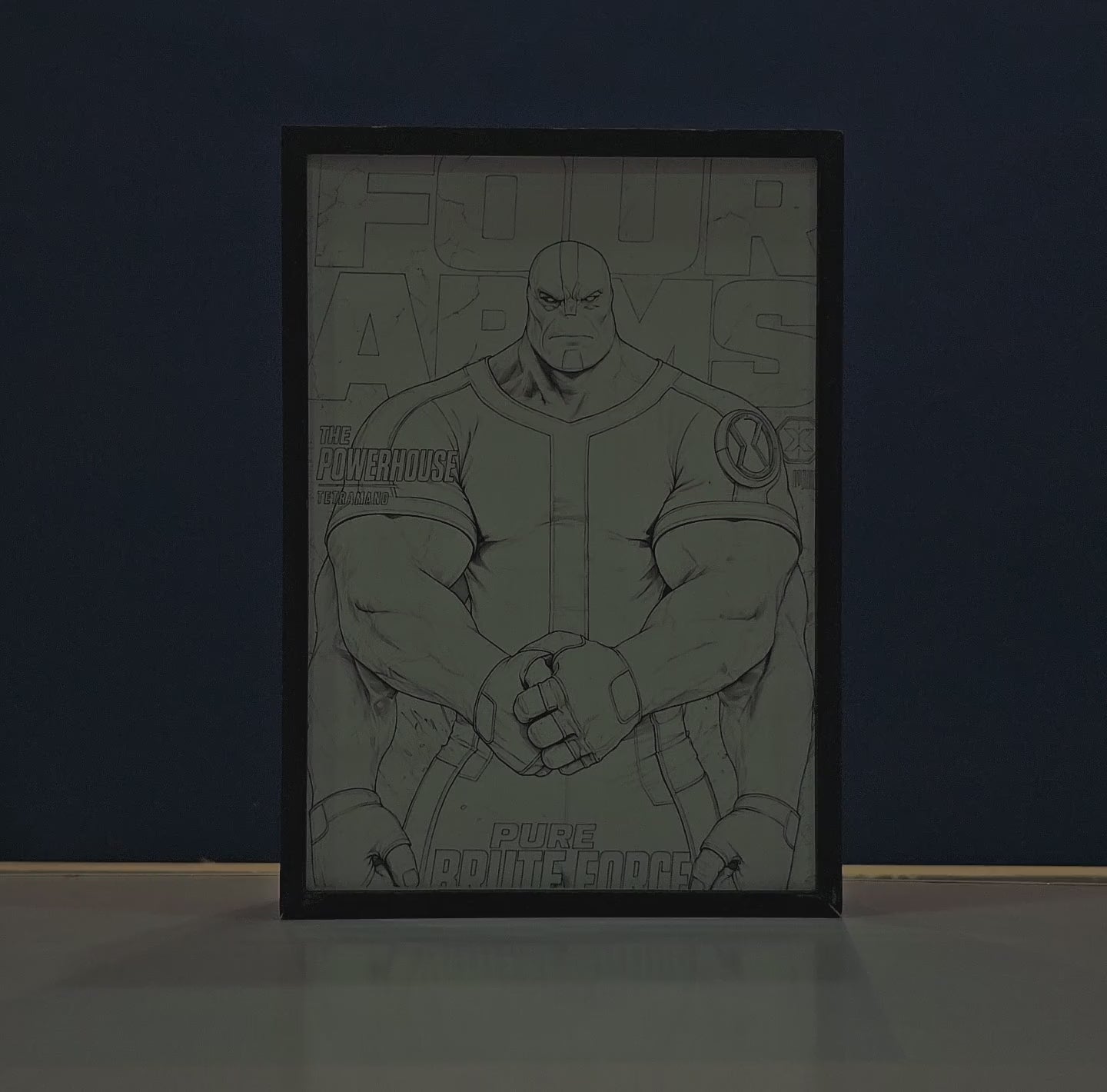 Four Arms Powerhouse Backlit Frame – LED Anime Wall Art