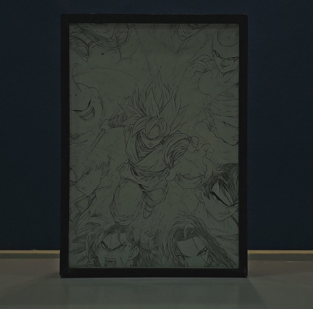 Goku Dragon Ball Z Backlit Frame – LED Anime Wall Art