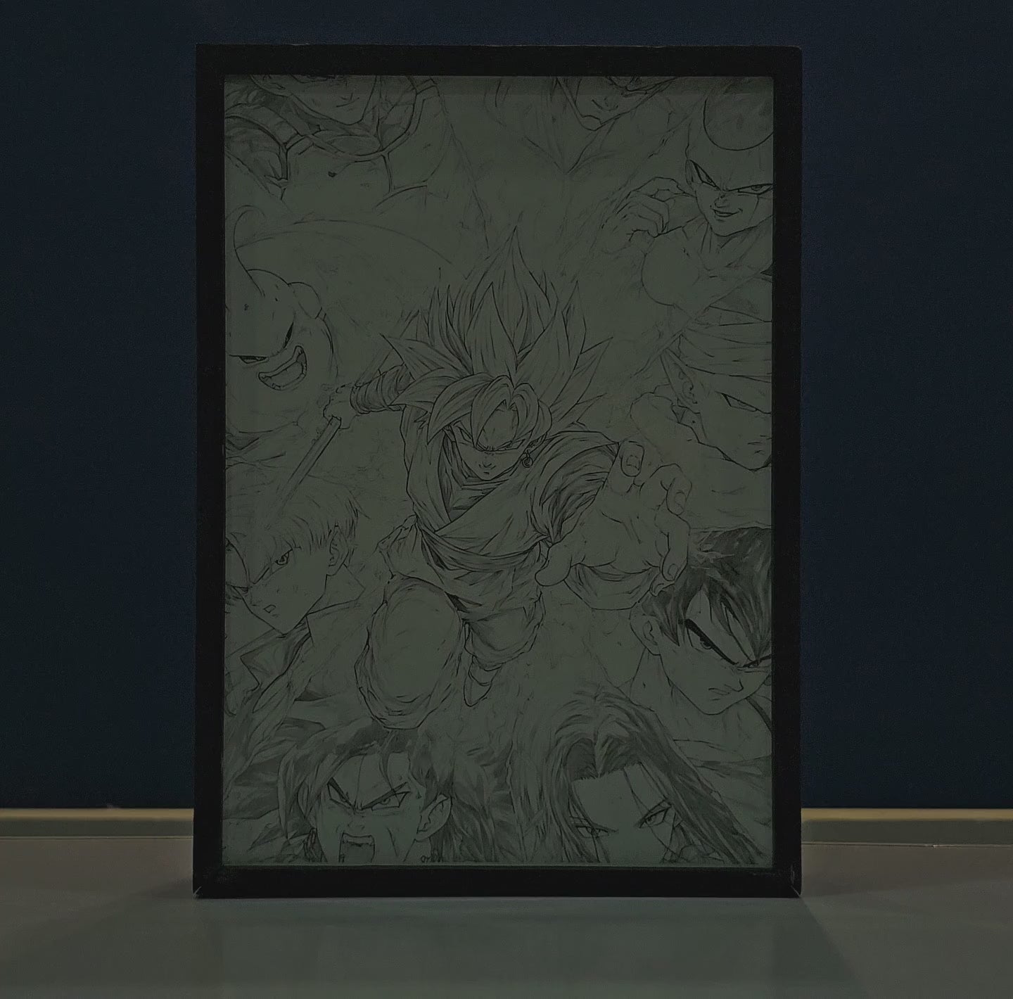 Goku Dragon Ball Z Backlit Frame – LED Anime Wall Art