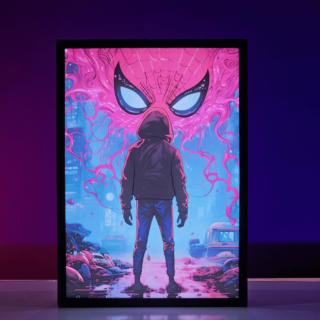 Morales SpiderMan Poster backlit