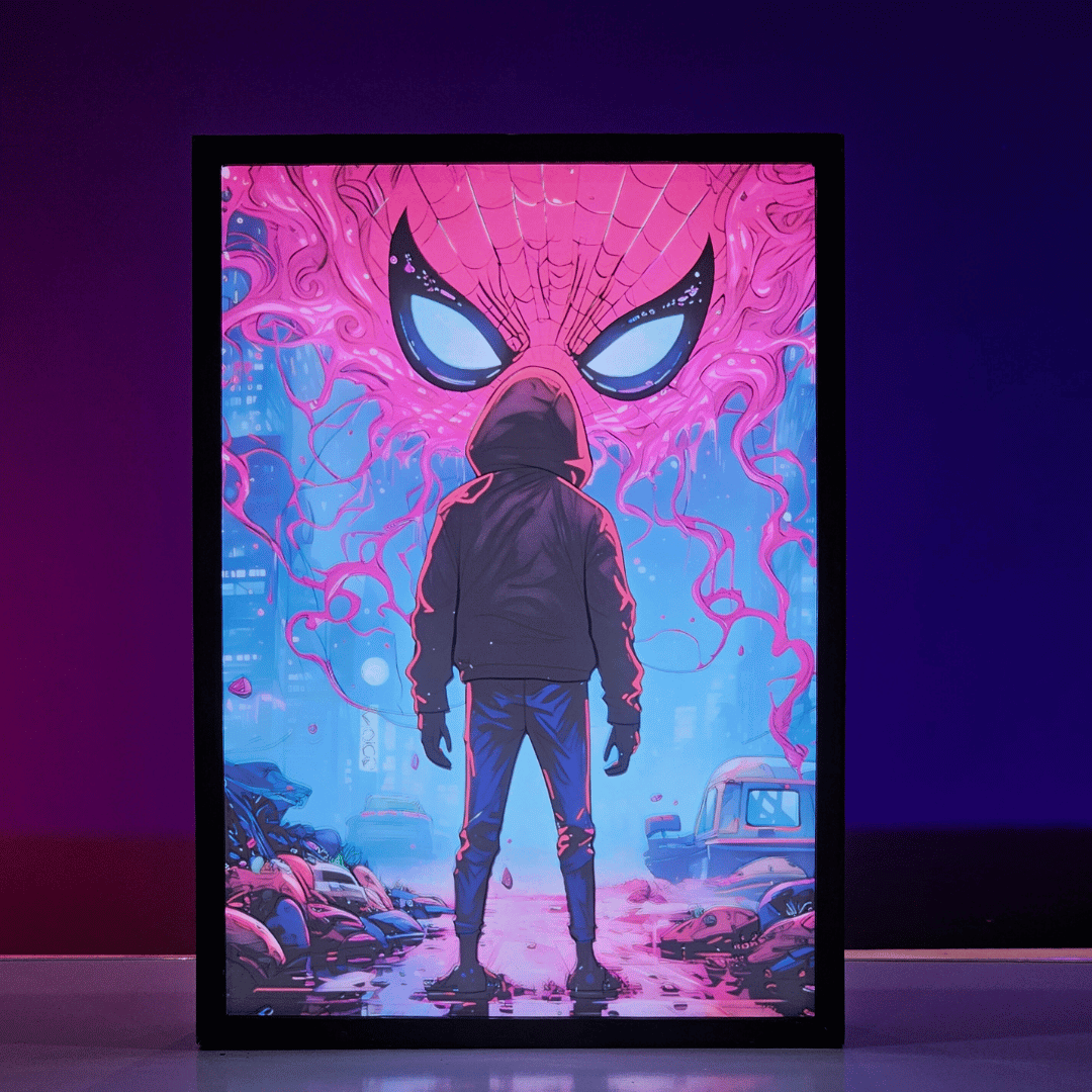 Morales SpiderMan Poster backlit