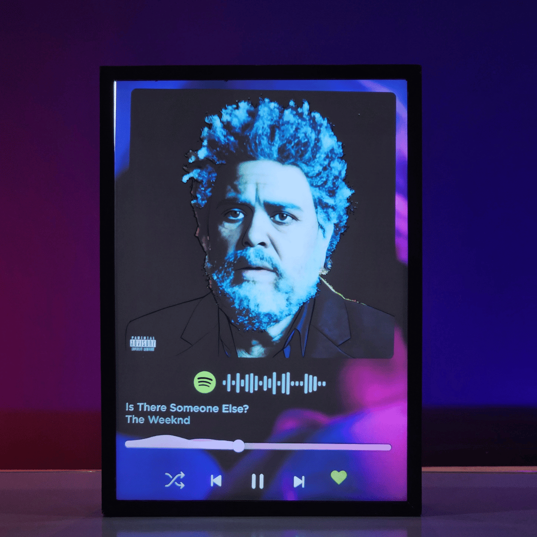 The Weeknd Album poster backlit